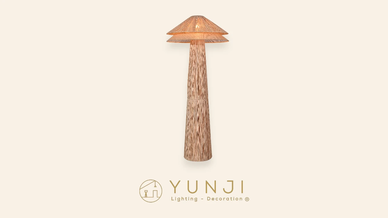 Pagoda Rattan Floor Lamp